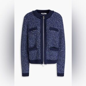 SIMKHAI Harris Wool-Blend Cardigan blue zip up jacket size medium